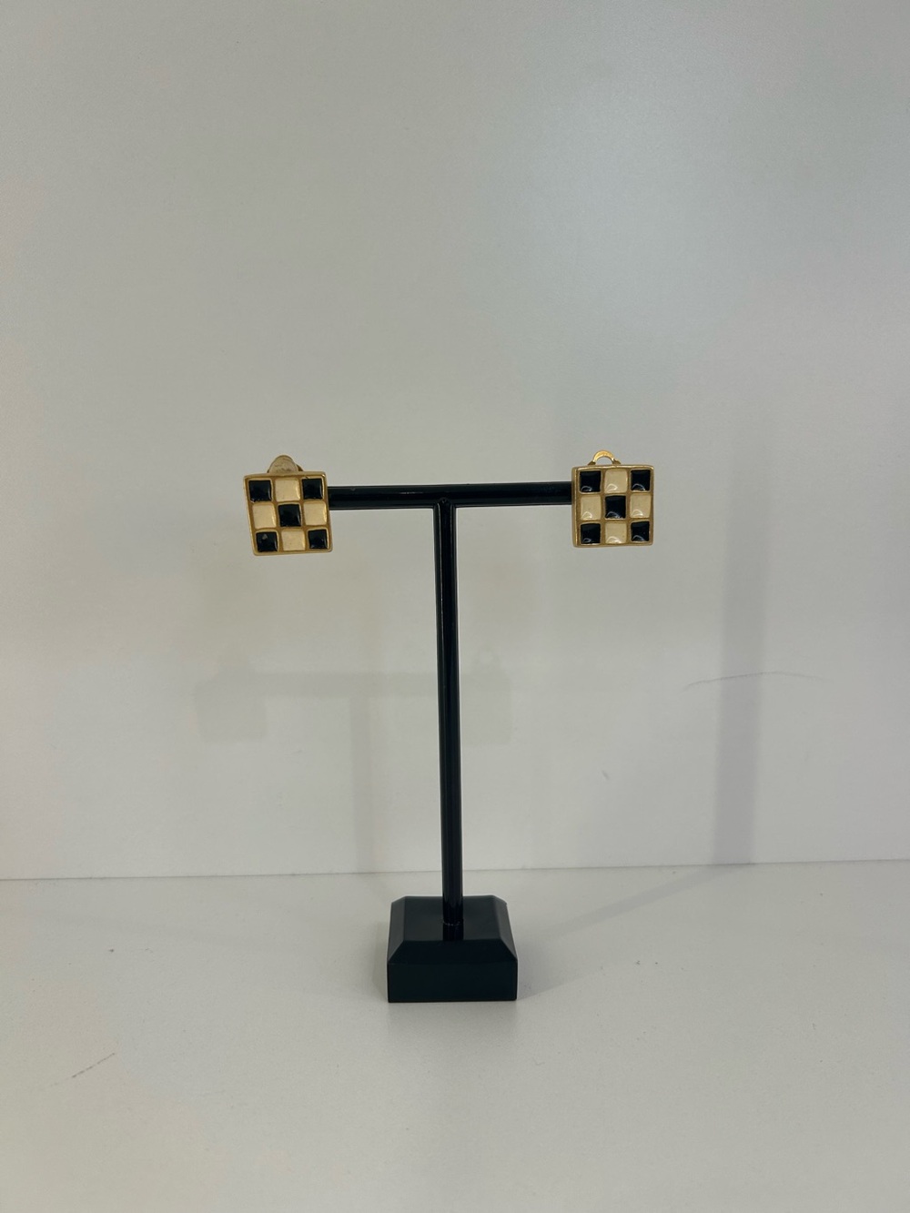 Vintage Karl Lagerfeld Checkerboard Earrings